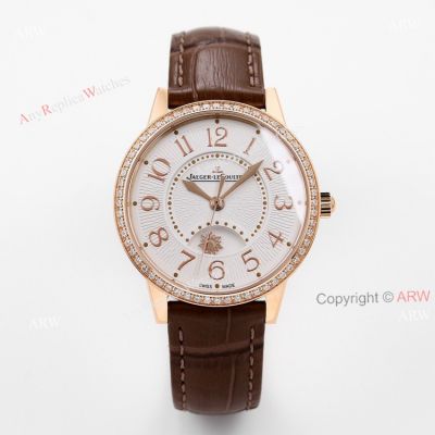 GF facytory 34mm Jaeger Lecoultre Rendez-Vous Night & Day Rose Gold White Face Swiss Knockoff Watch